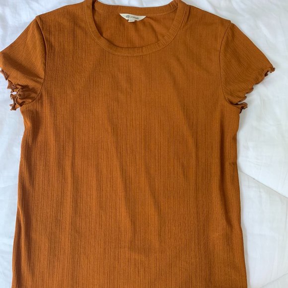 Madewell Ribbed Tee - Rust - Picture 2 of 3